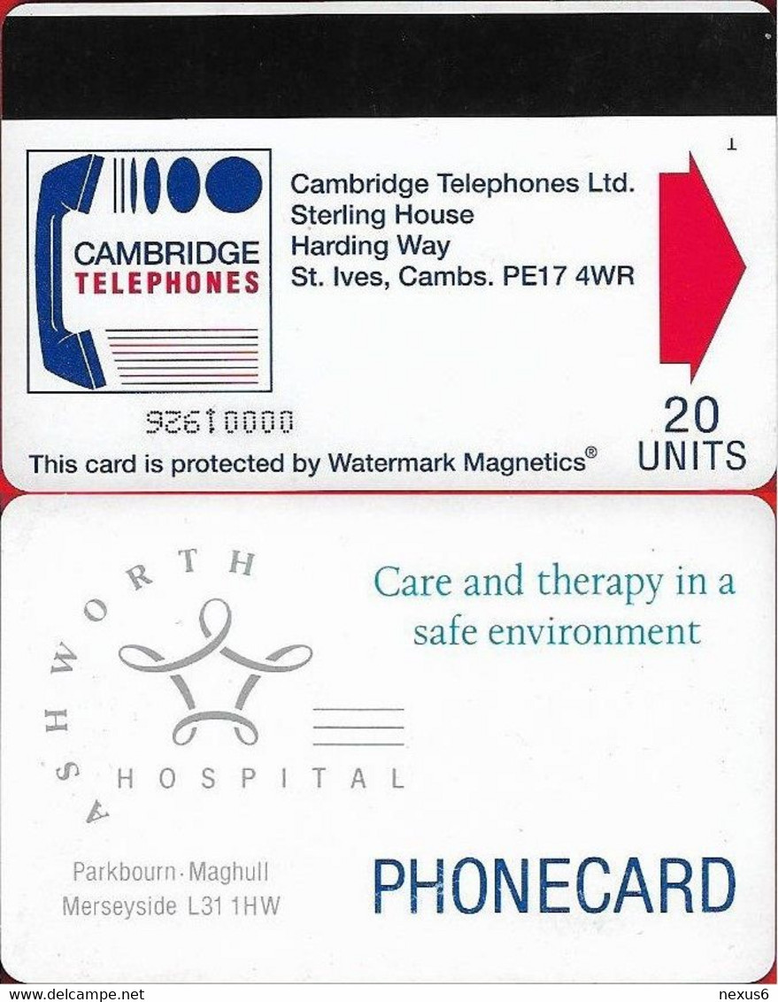 UK - Cambridge Telephones (Hospitals) - Autelca - Ashworth Hospital, Cn. Upside Down, No Tel & Fax, 20U, Used - [ 8] Ediciones De Empresas