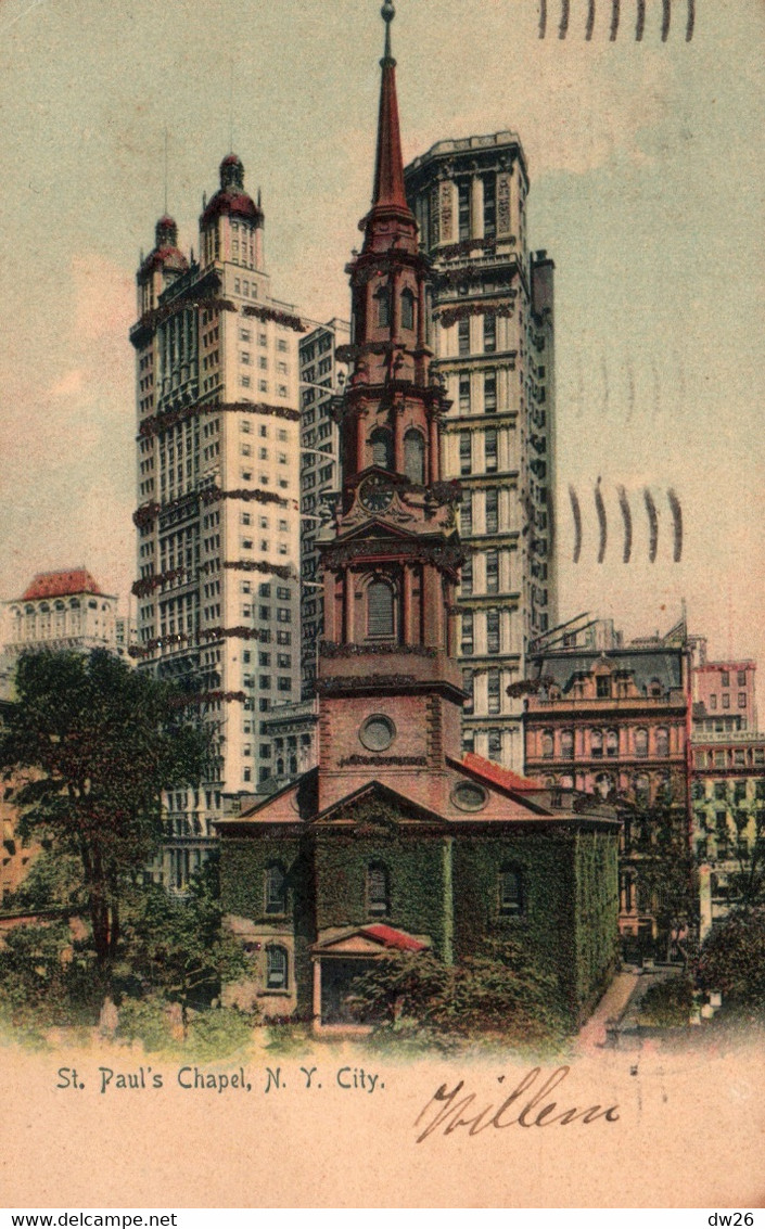 St. Paul's Chapel, New York City - The Rotograph Co. N.Y. City - Postcard With Additions (Ajoutis) - Chiese