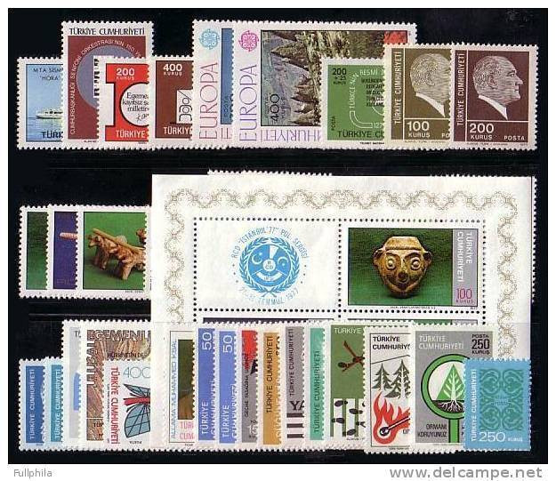 1977 TURKEY YEAR COMPLETE SET ALL MNH ** - Annate Complete