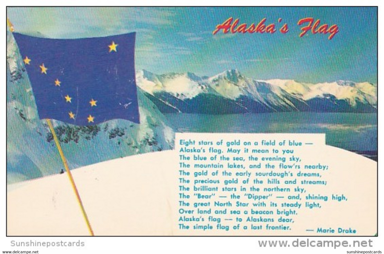 Alaska's Flag Eight Stars Of Gold On A Field Of Blue Alaska - Sitka