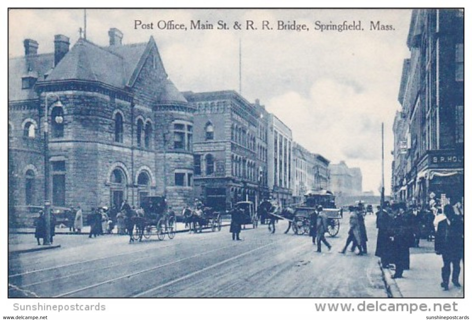 Post Office Main Street &amp; Railroad Bridge Springfield Massachusetts - Springfield