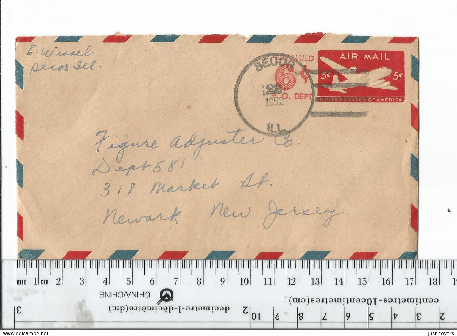 United States Secor ILL. To Newark NJ 1952.................(Box 2) - 1941-60