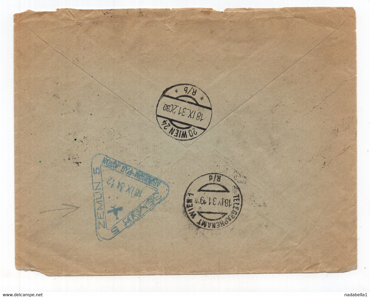 1931 KINGDOM OF YUGOSLAVIA, SERBIA, ZEMUN, AIRMAIL, EXPRESS COVER TO VIENNA, AUSTRIA - Airmail