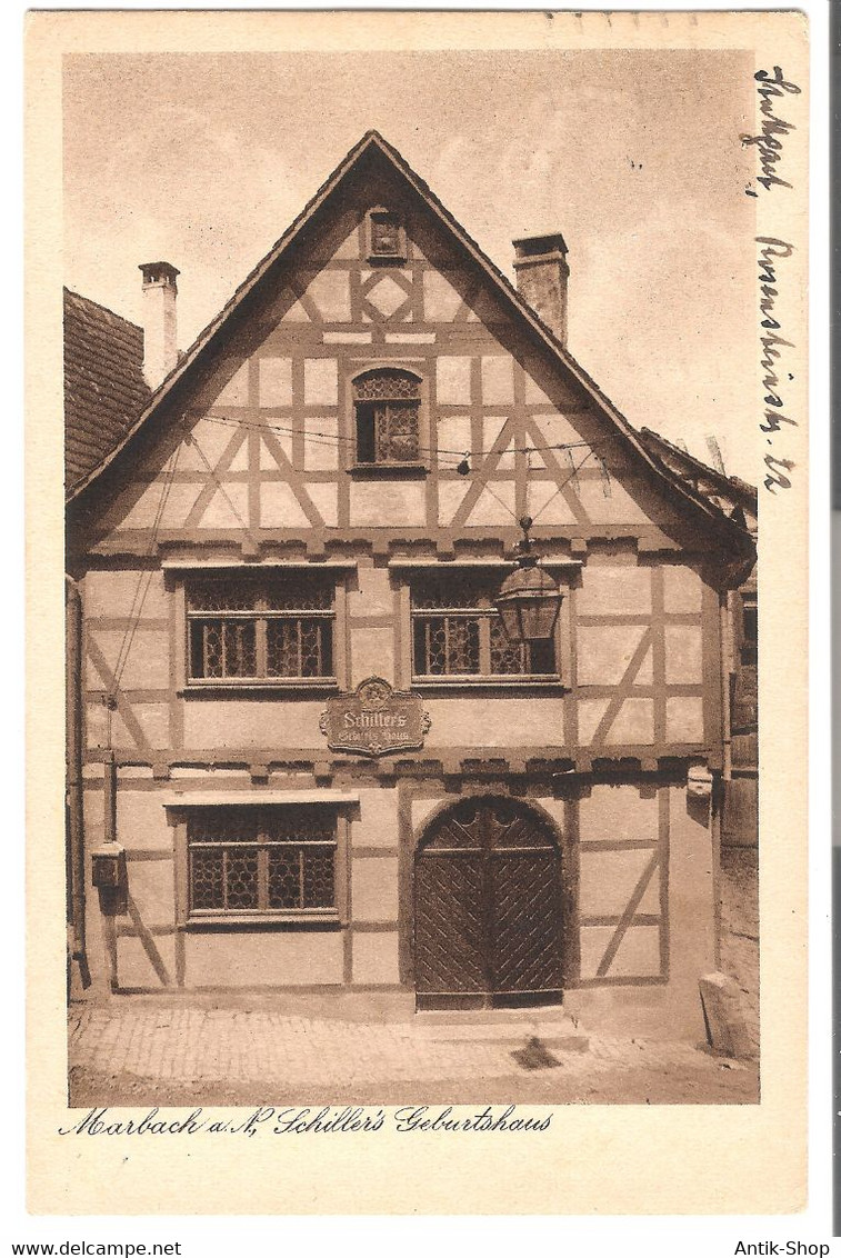 Marbach A. Neckar - Schiller's Geburtshaus  V.1928 (5111) - Marbach