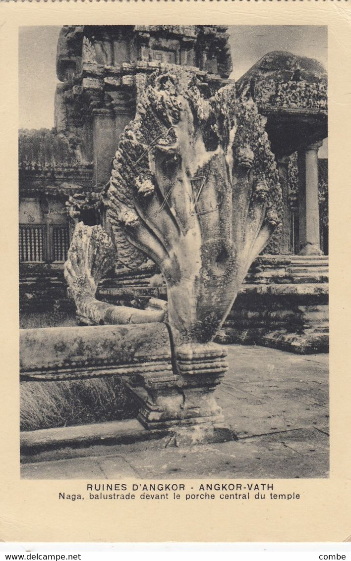 CARTE INDOCHINE. CAMBODGE. 1936. VIGNETTE ANGKOR-THOM. DAGUIN SIENRAP VISITEZ ANGKOR. POUR PAU - Lettres & Documents