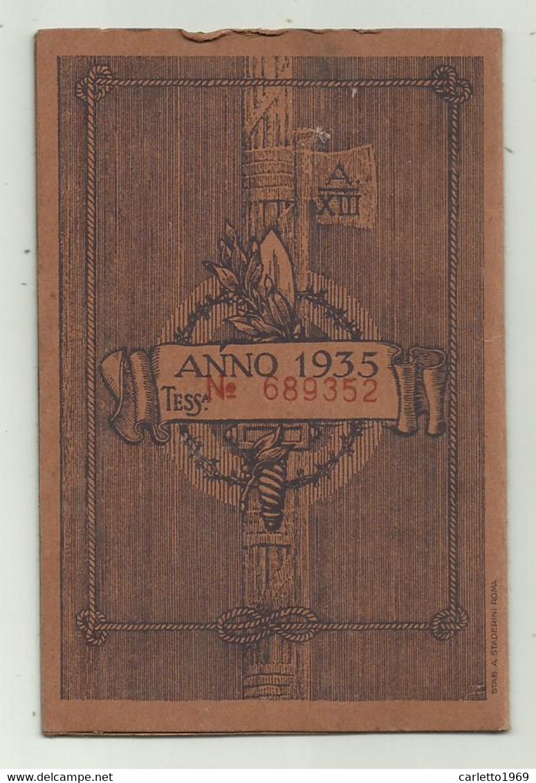 ASSOCIAZIONE NAZIONALE COMBATTENTI ANNO 1935  SEZIONE GENOVA SESTRI - Collections