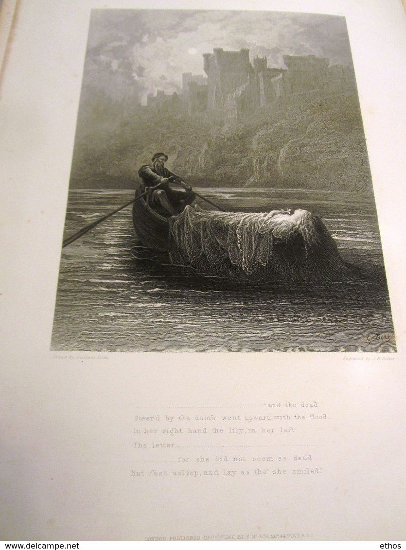 "ELAINE" Alfred Tennyson-Gustave Doré-Edward Moxon 1867 - Poetry