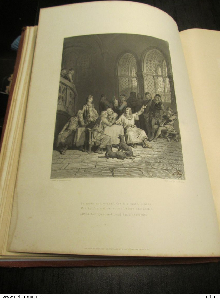 "ELAINE" Alfred Tennyson-Gustave doré-Edward Moxon 1867