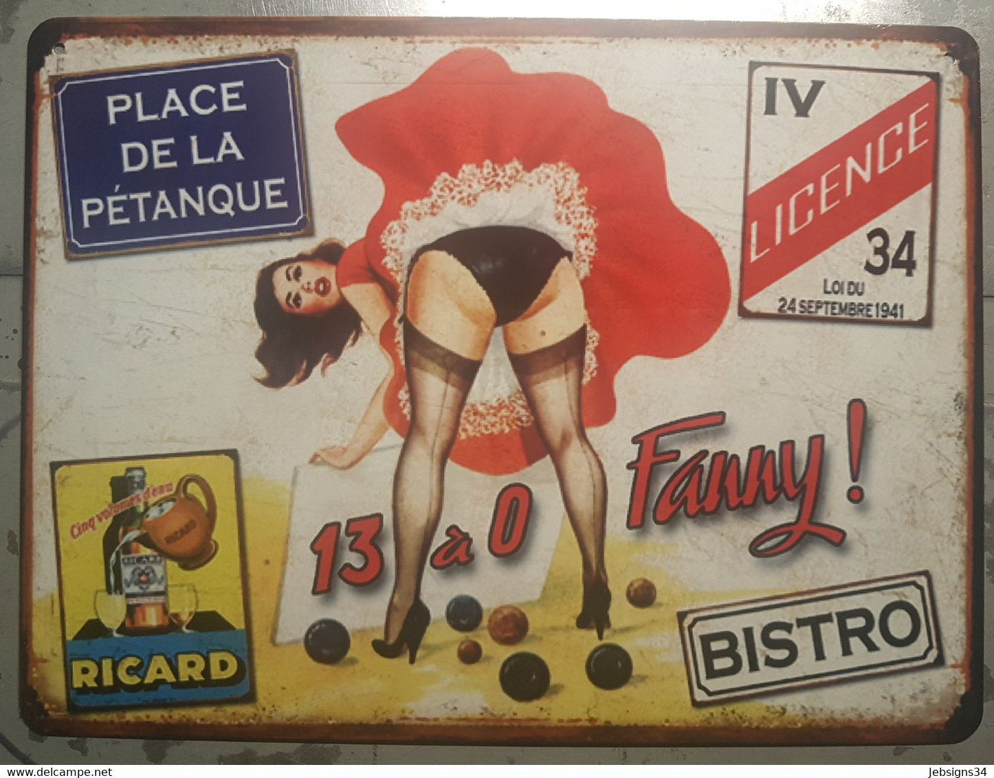 Plaque Métal Vintage Fanny - Tin Signs (after1960)