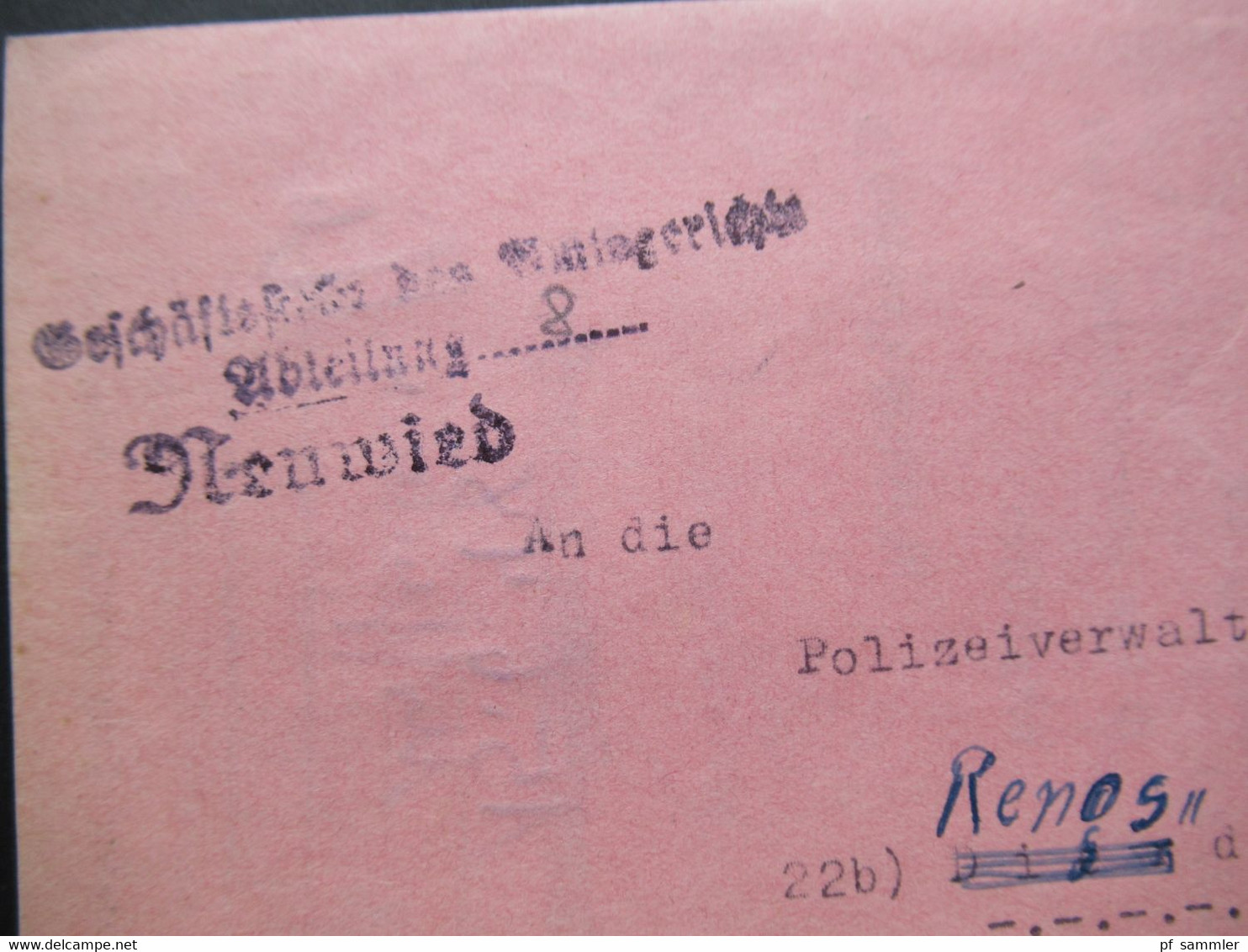 10.6.1948 Amtsgericht Neuwied Polizeiverwaltung / Gendarmeriestation Rengsdorf Vorführungsbefehl - Other & Unclassified