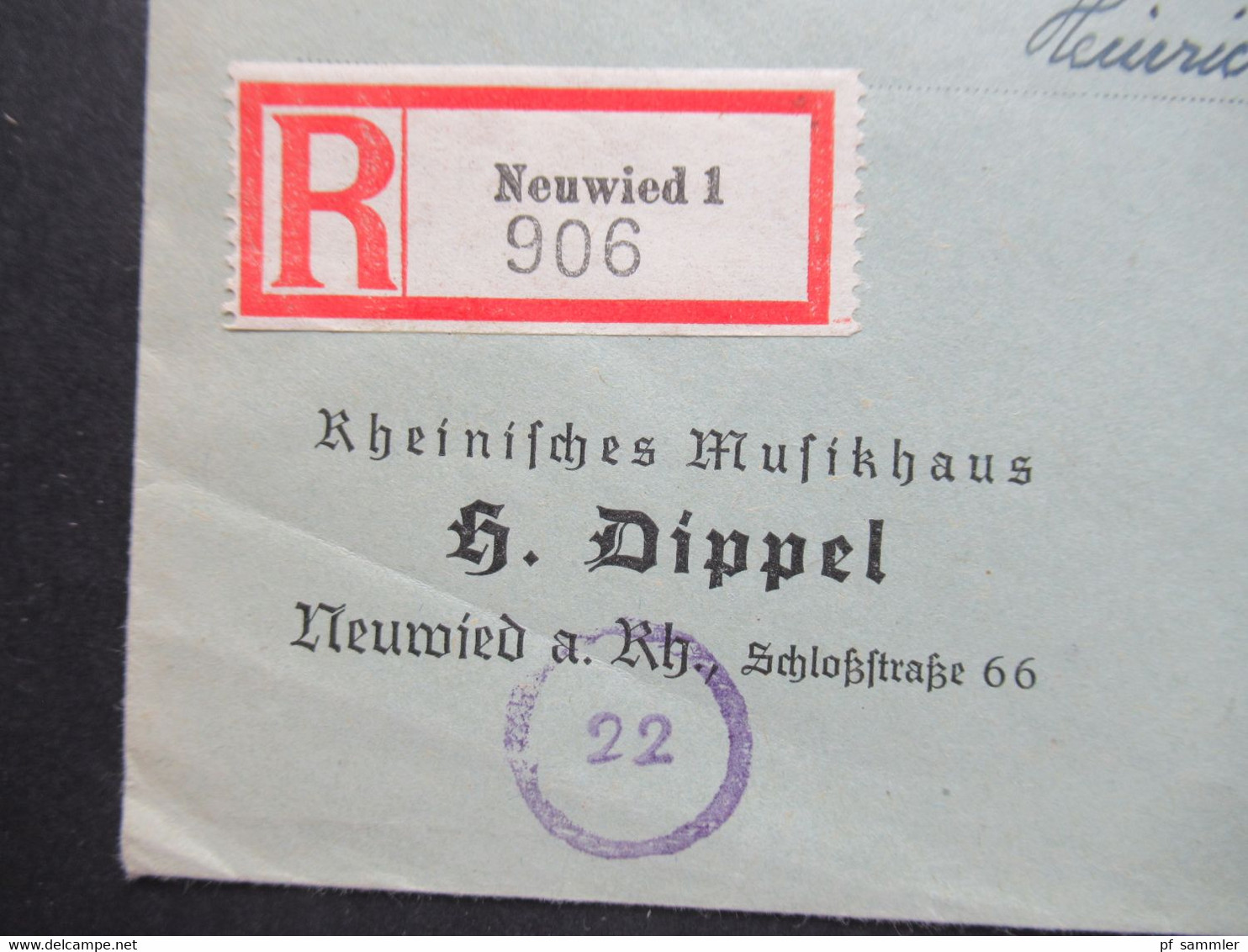 1946 Franz. Zone Allg. Ausgabe MiF Einschreiben Neuwied Umschlag Rheinisches Musikhaus H. Dippel Deutsche Geschäftspost - Other & Unclassified