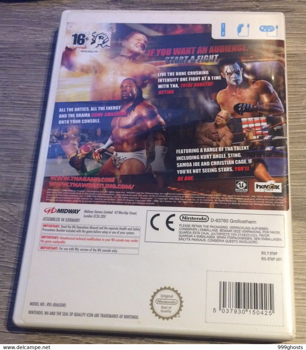 NINTENDO WII GAME TNA IMPACT'S TOTAL NONSTOP ACTION WRESTLING - USED - INCLUDING MANUAL And POSTER - Wii