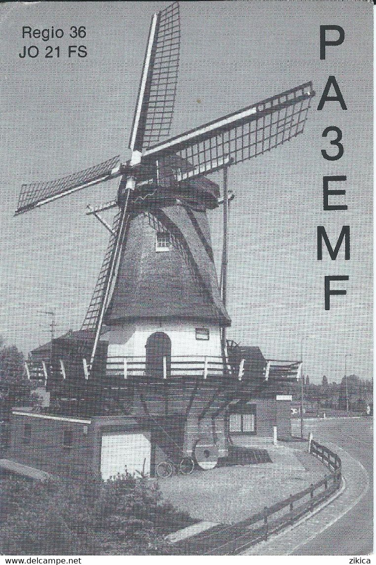 Netherlands / Holland 1991 QSL Cards > Radio Amateur AH ARNHEM Via Maasdam,windmill / Moulin à Vent - Radio Amateur