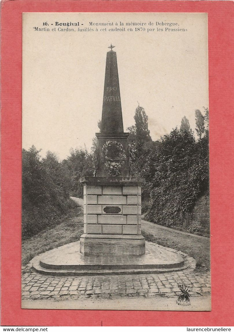 78   BOUGIVAL    MONUMENT  A  LA  MEMOIRE  DE   DEBERGUE  MARTIN ET  CARDON   FUSILLES EN  1870  PAR  LES  PRUSSIENS - Bougival