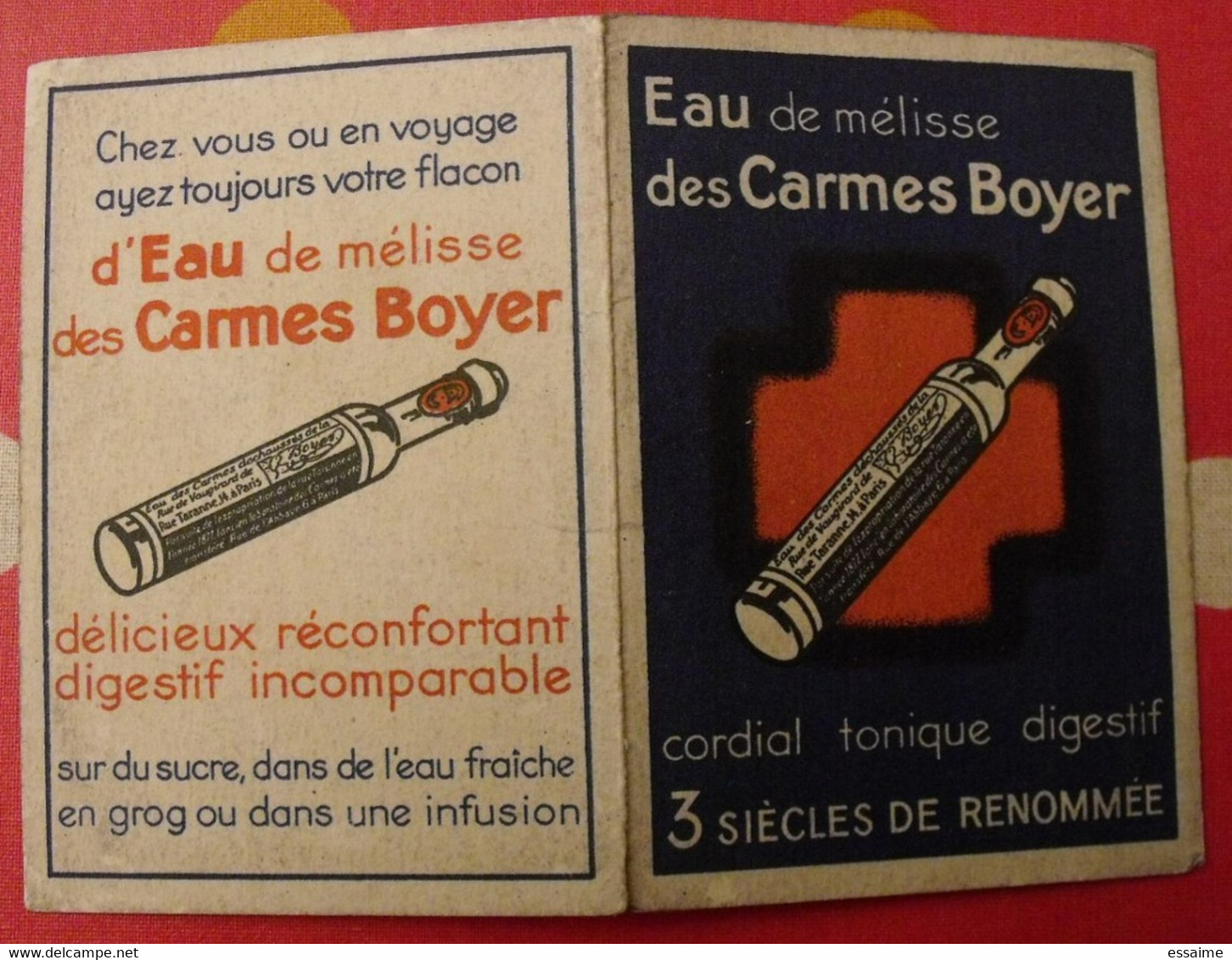 Image Chromo. Petit Calendrier 1940. Eau De Mélisse Des Carmes Boyer. - Petit Format : 1921-40