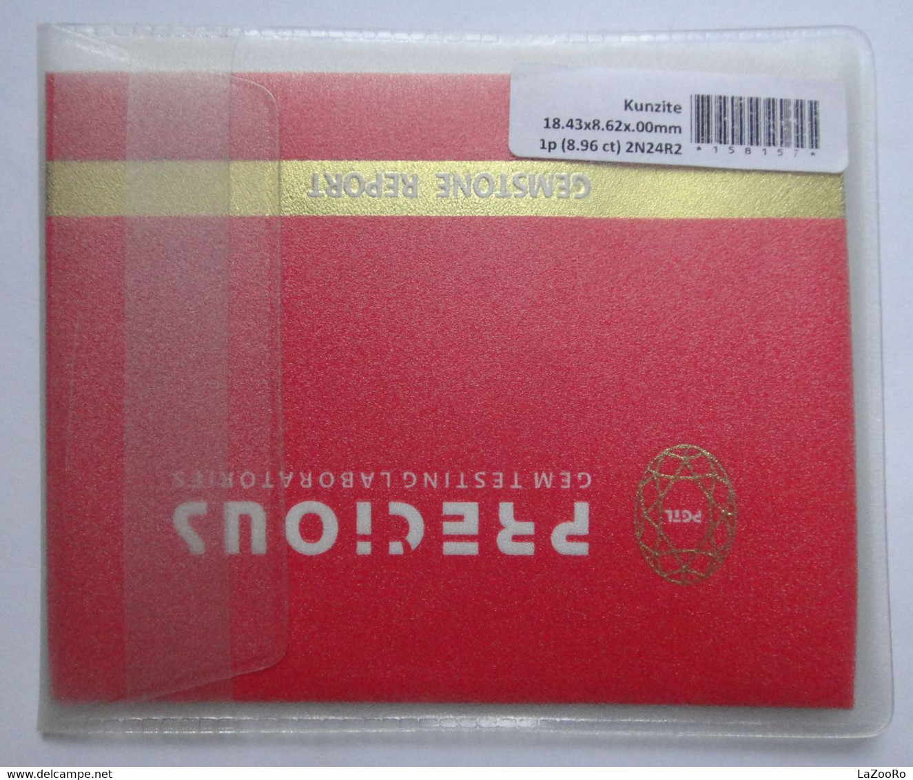 LaZooRo: Kunzite 8.96ct - Certificate - Autres & Non Classés