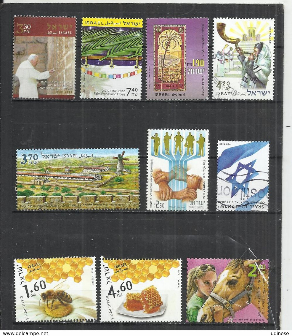 TEN AT A TIME - ISEAEL - LOT OF 10 DIFFERENT 21 - POSTALLY USED OBLITERE GESTEMPELT USADO - Lots & Serien