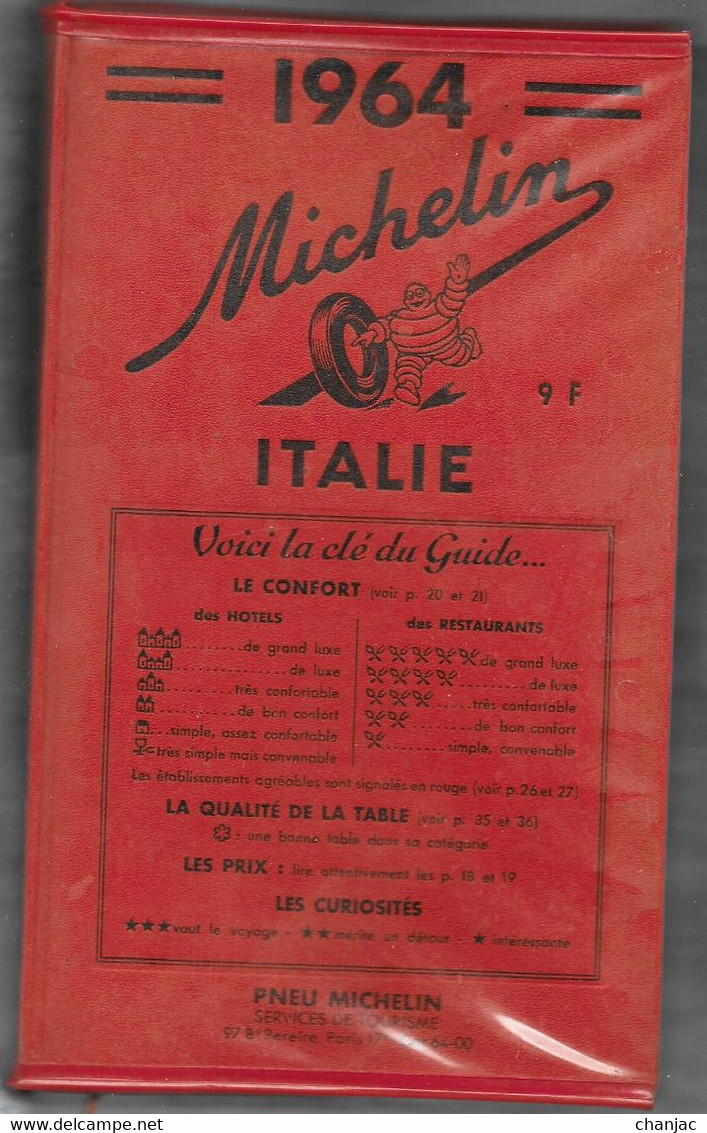 GUIDE MICHELIN ROUGE - ITALIE 1964 . Excellant Etat. - Michelin (guides)