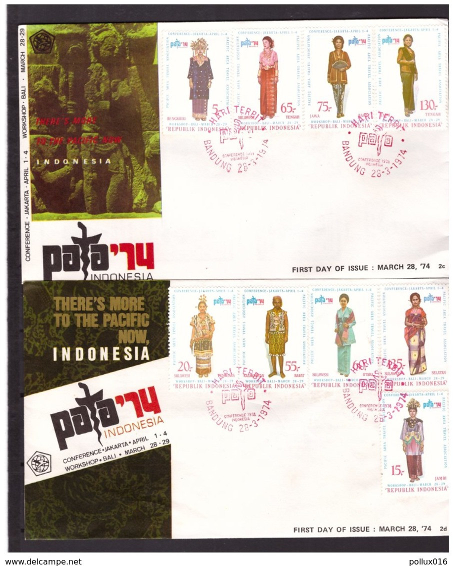 Indonesia 1974 FDC PATA Local Costume Dresses Open - Indonésie