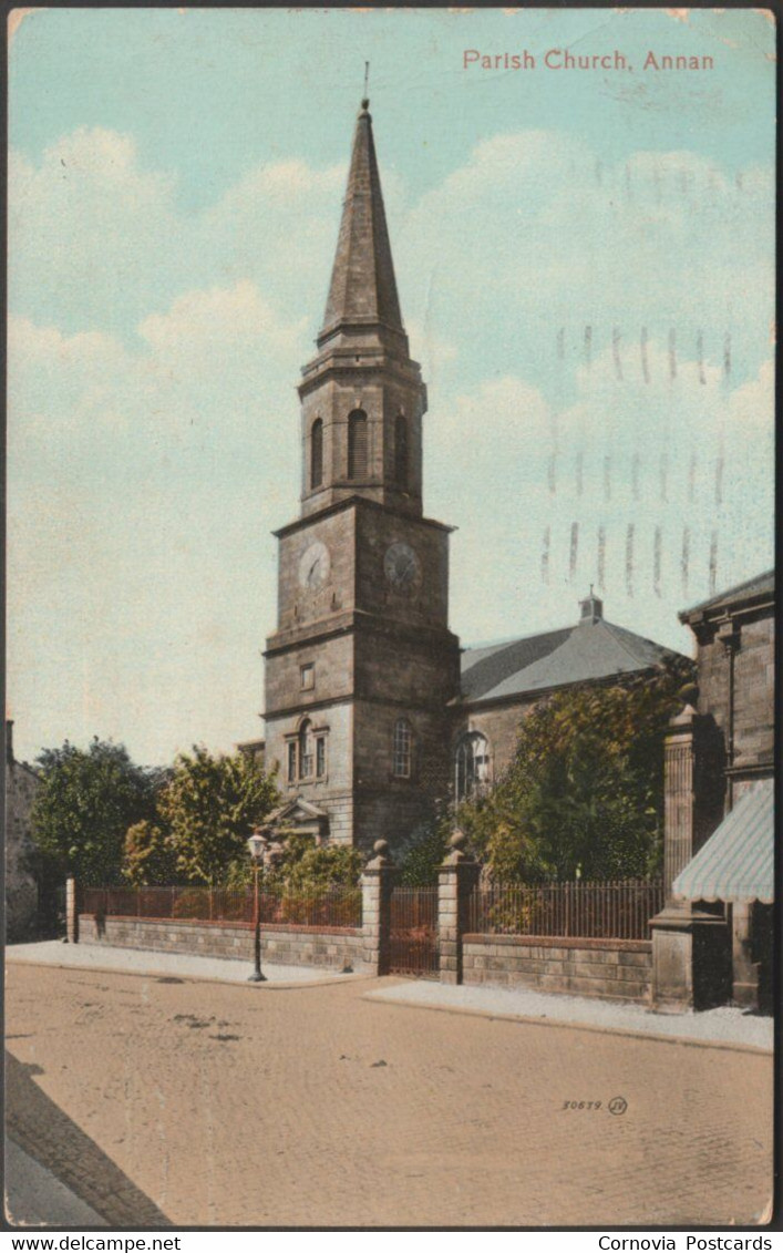 Parish Church, Annan, Dumfriesshire, 1923 - Valentine's Postcard - Dumfriesshire