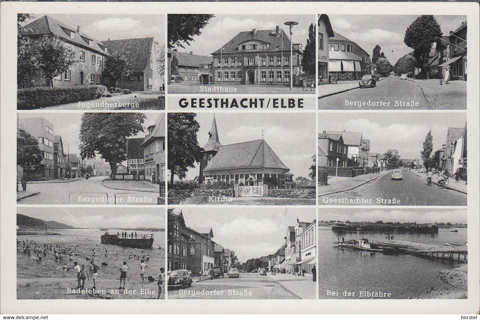 D-21502 Geesthacht An Der Elbe - Alte Ansichten (50er Jahre) - Elbefähre - Straßenansichten - Nice Stamp - Geesthacht