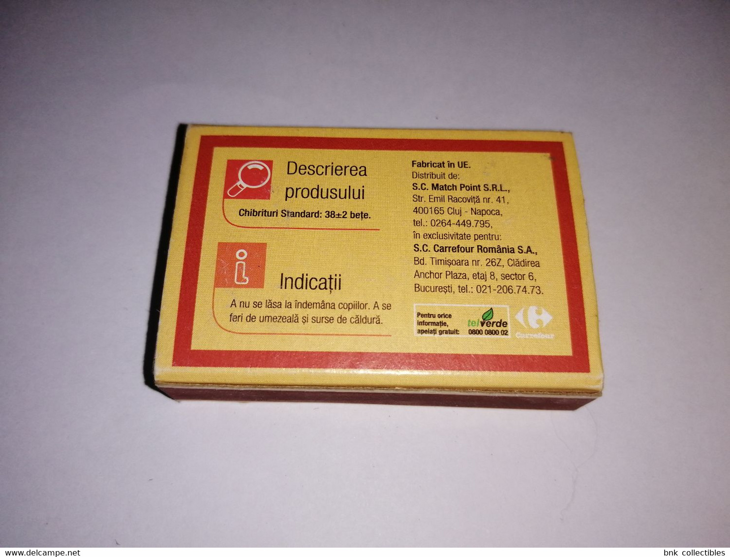 Romania Old Matchbox - Carrefour - Match Point SRL Cluj Napoca - Zündholzschachteln