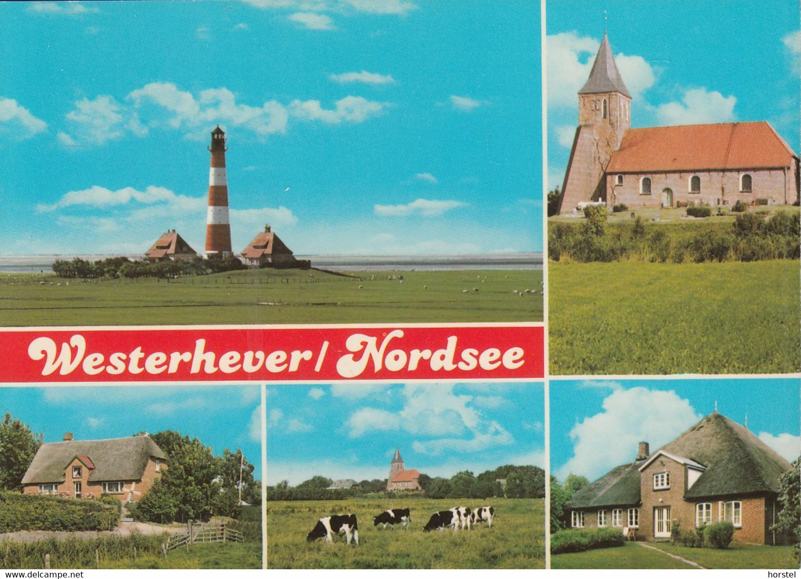 D-25836 Garding - Eiderstedt - Westerhever - Leuchtturm - Lighthouse - Kirche - St. Peter-Ording