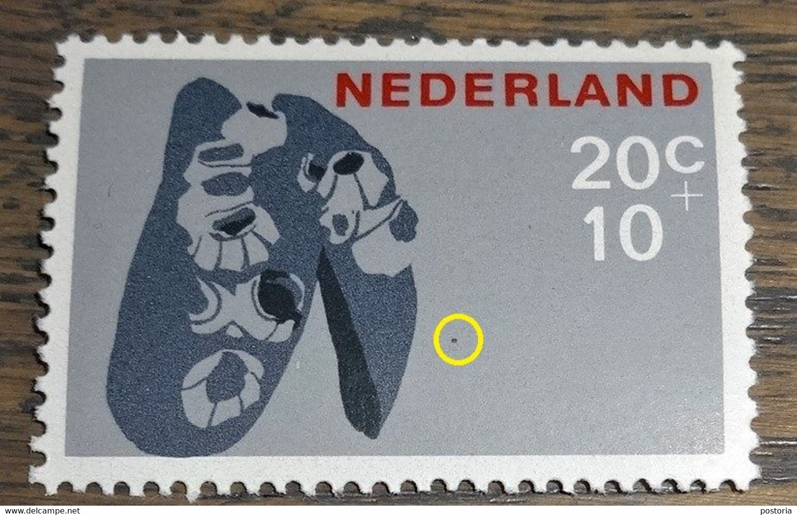 Nederland - MAST - 879 PM - 1967 - Plaatfout - Postfris - Puntje Naast De Mosselschelp - Varietà & Curiosità