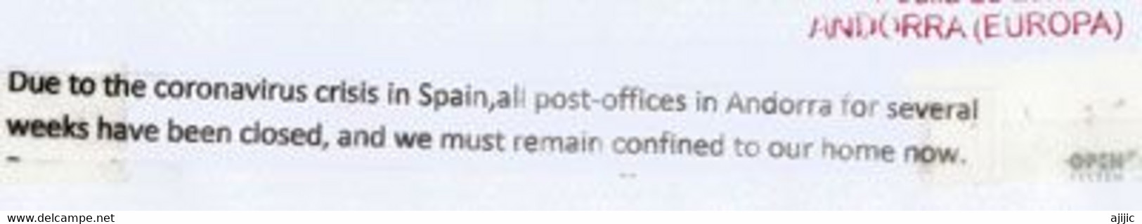 TAMPERE (Finland),unclaimed Letter From Andorra, To Tampere, Return To Sender, During Epidemic Covid19 - Storia Postale