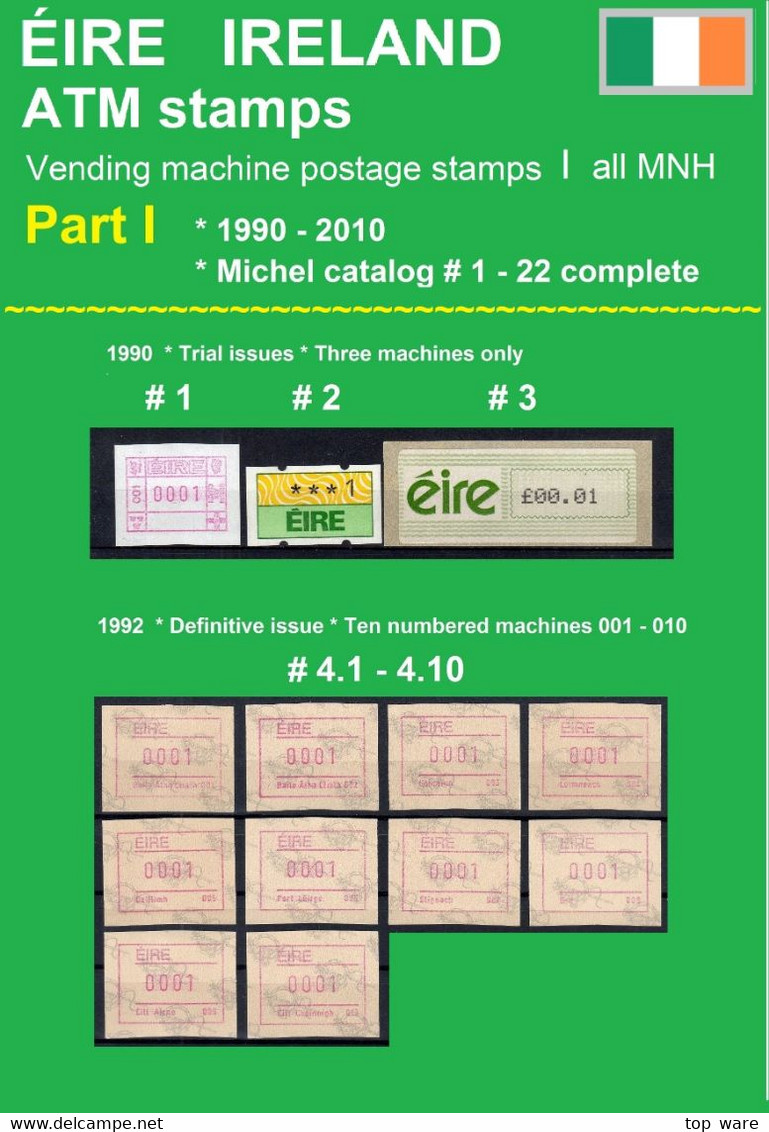 EIRE Ireland ATM Stamps PART I * 1990-2010 MNH * Frama Klussendorf Soar Distributeur Vending Machine Kiosk - Vignettes D'affranchissement (Frama)