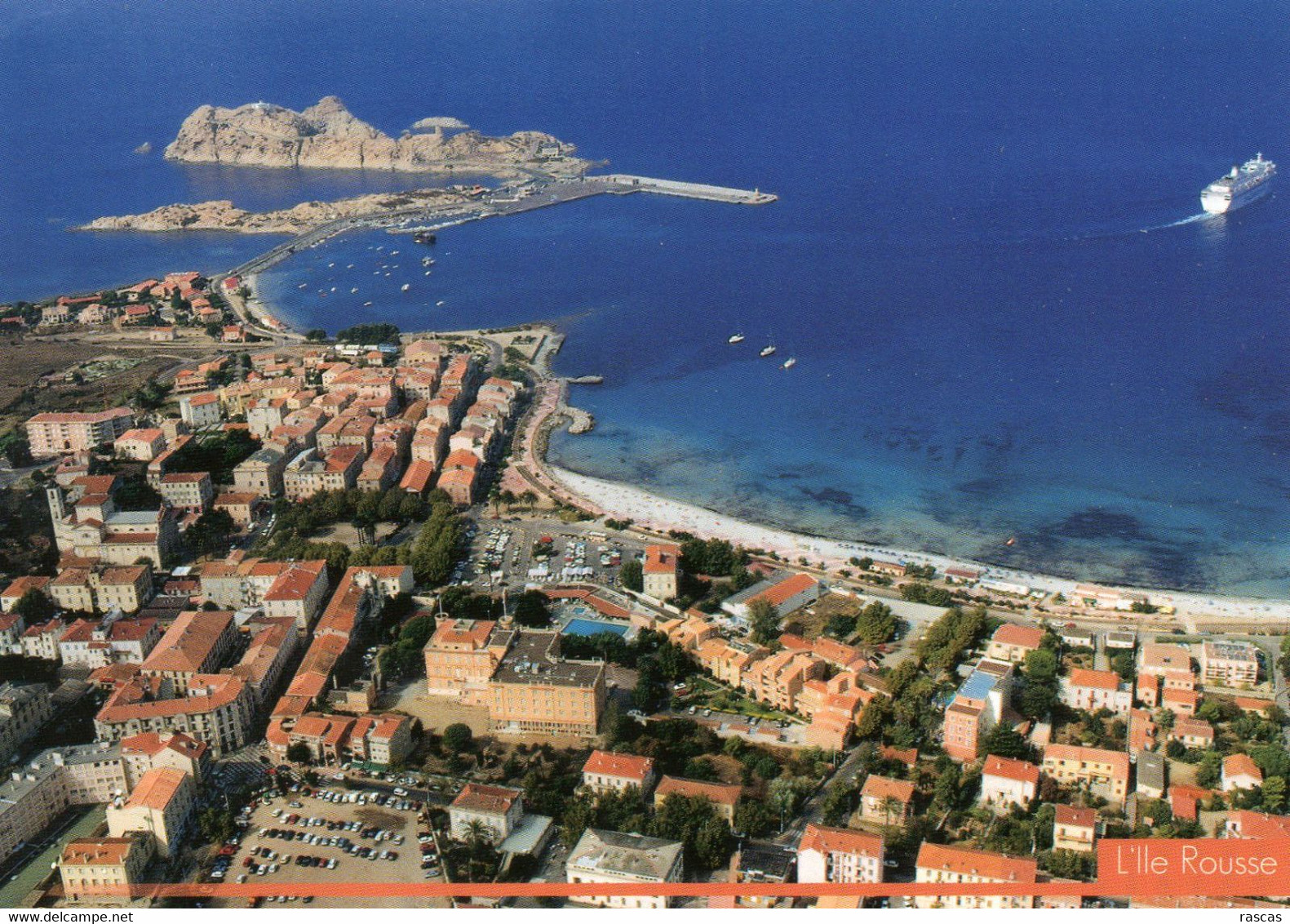 CPM - A - HAUTE CORSE - L'ILE ROUSSE - VUE AERIENNE - CAR FERRY DE LA SNCM - Otros & Sin Clasificación