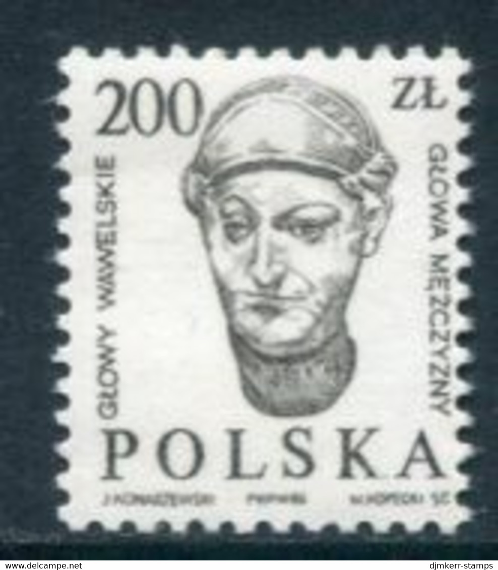POLAND 1986 Carved Head 200 Zl. MNH / **.  Michel 3058 - Unused Stamps