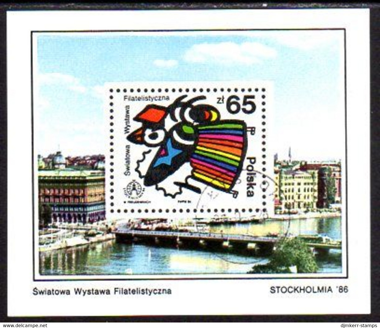 POLAND 1986 STOCKHOLMIA Philatelic Exhibition Block Used.  Michel Block 100 - Used Stamps
