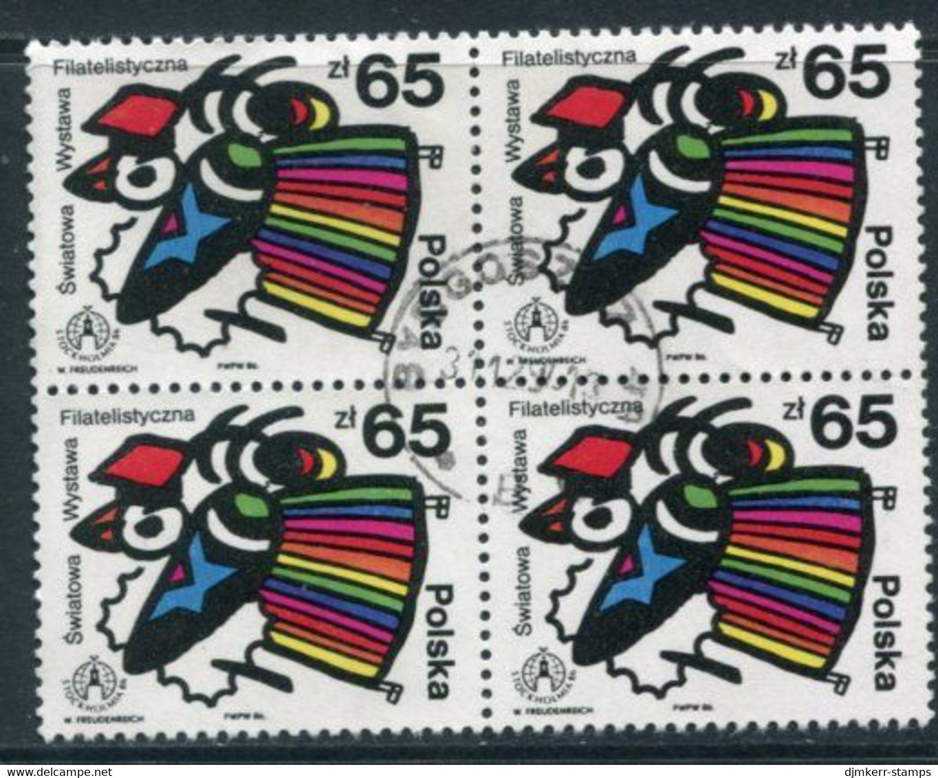 POLAND 1986 STOCKHOLMIA Philatelic Exhibition Block Of 4 Used.  Michel 3048 - Used Stamps