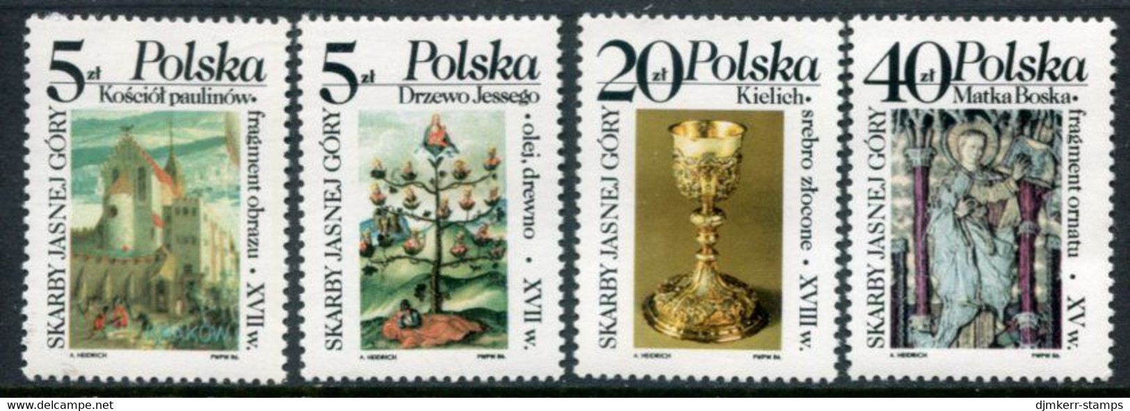 POLAND 1986 Monastery Treasures MNH / **.  Michel 3038-41 - Unused Stamps