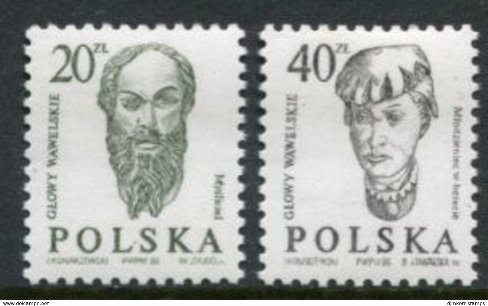 POLAND 1986 Carved Heads 20 And 40 Zl. MNH / **.  Michel 3036-37 - Nuevos