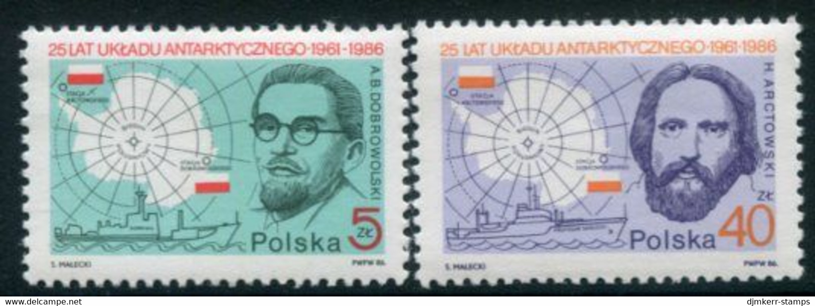 POLAND 1986 Antarctic Treaty. MNH / **.  Michel 3033-34 - Unused Stamps
