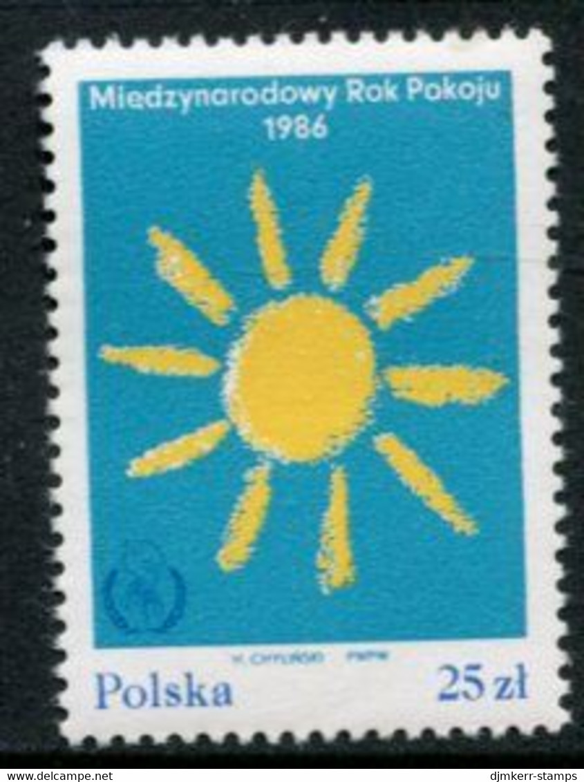 POLAND 1986 International Peace Year MNH / **.  Michel 3018 - Unused Stamps