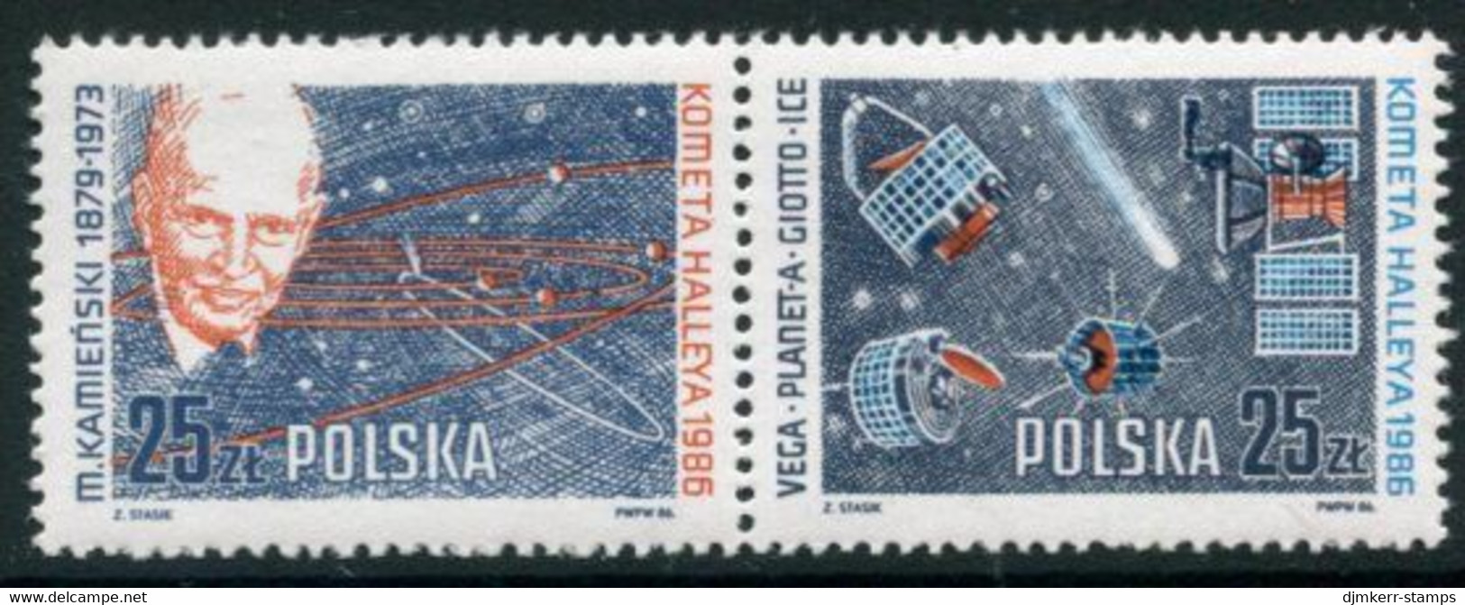 POLAND 1986 Halley's Comet MNH / **.  Michel 3014-15 - Unused Stamps