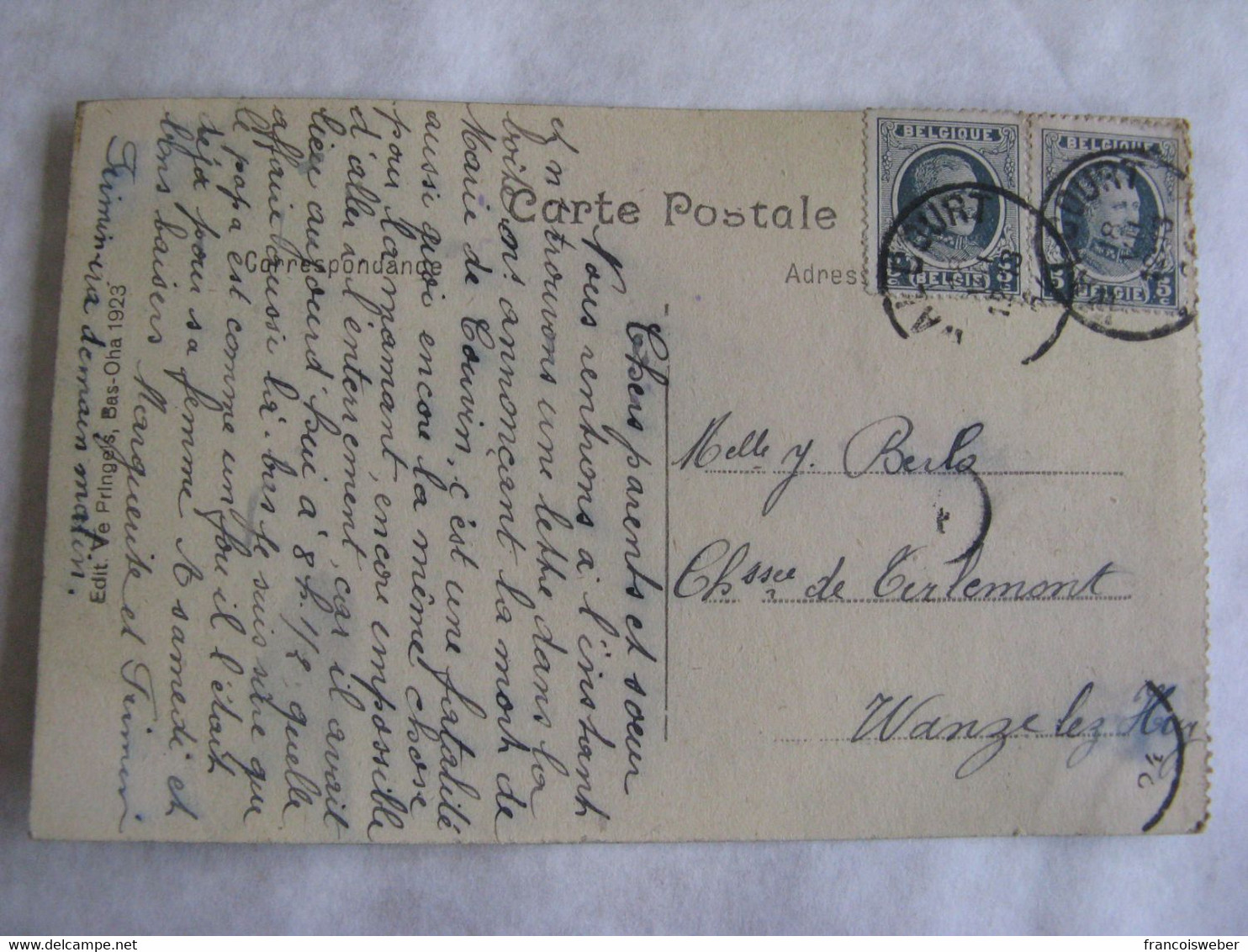 Ancien  Carte  Postale De  Bas Oha  La  Poste - Huy