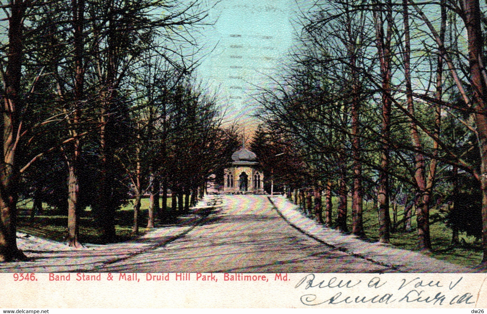 Band Stand & Mall, Druid Hill Park, Baltimore - Maryland MD - Post Card N° 9346 - Baltimore