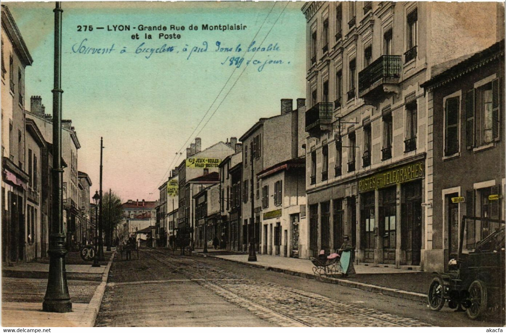 CPA AK LYON - Grande Rue De Montplaisir Et La Poste (470378) - Lyon 8