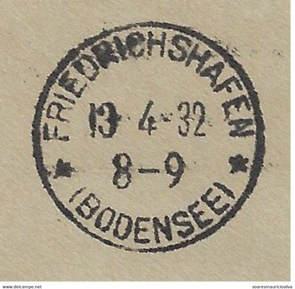 Brazil 1932 Airmail Condor Graf Zeppelin Cover From Santos To Hamburg Germany LZ-127 Friedrichshafen Flight To Berlin - Poste Aérienne (Compagnies Privées)