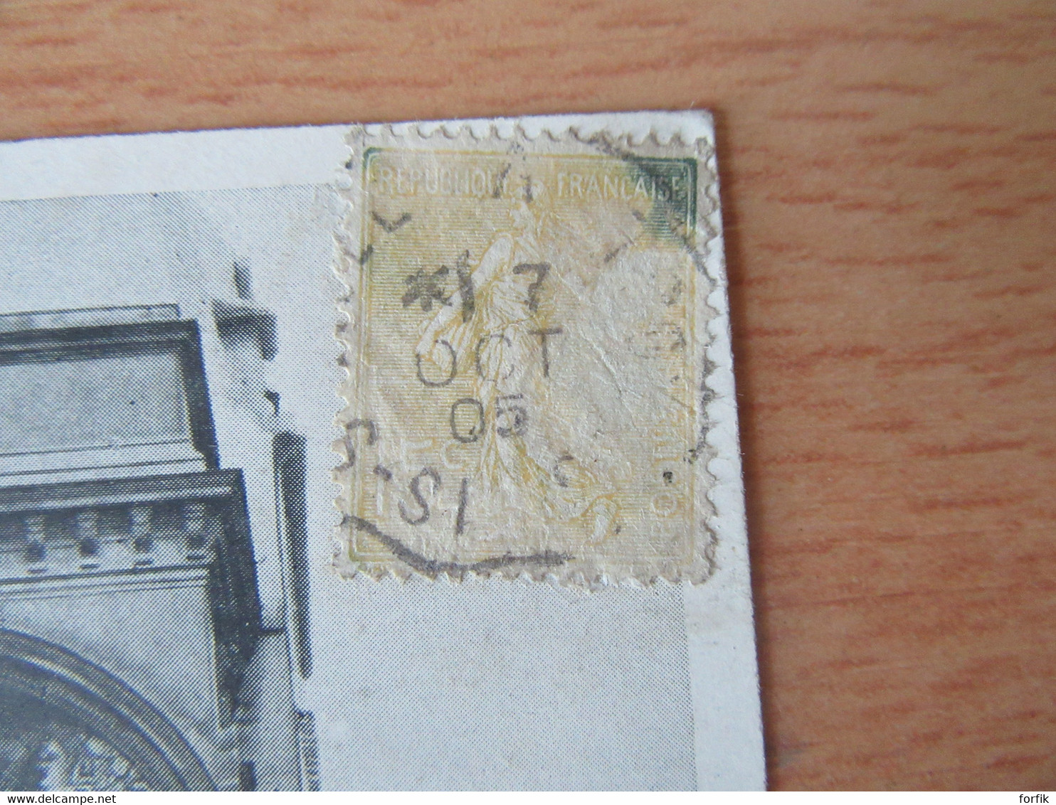 Timbres Semeuse 15c N°130 Quasi-entièrement Décoloré Sur CP De La Statue De Molière à Paris - 1905 - Briefe U. Dokumente