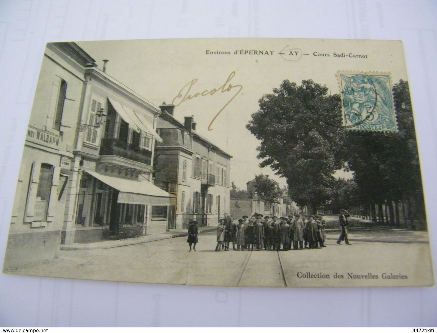 CPA - Ay (51) - Cours Sadi Carnot - Maison Walbaum - Café -  1906 - SUP (FM 55) - Ay En Champagne