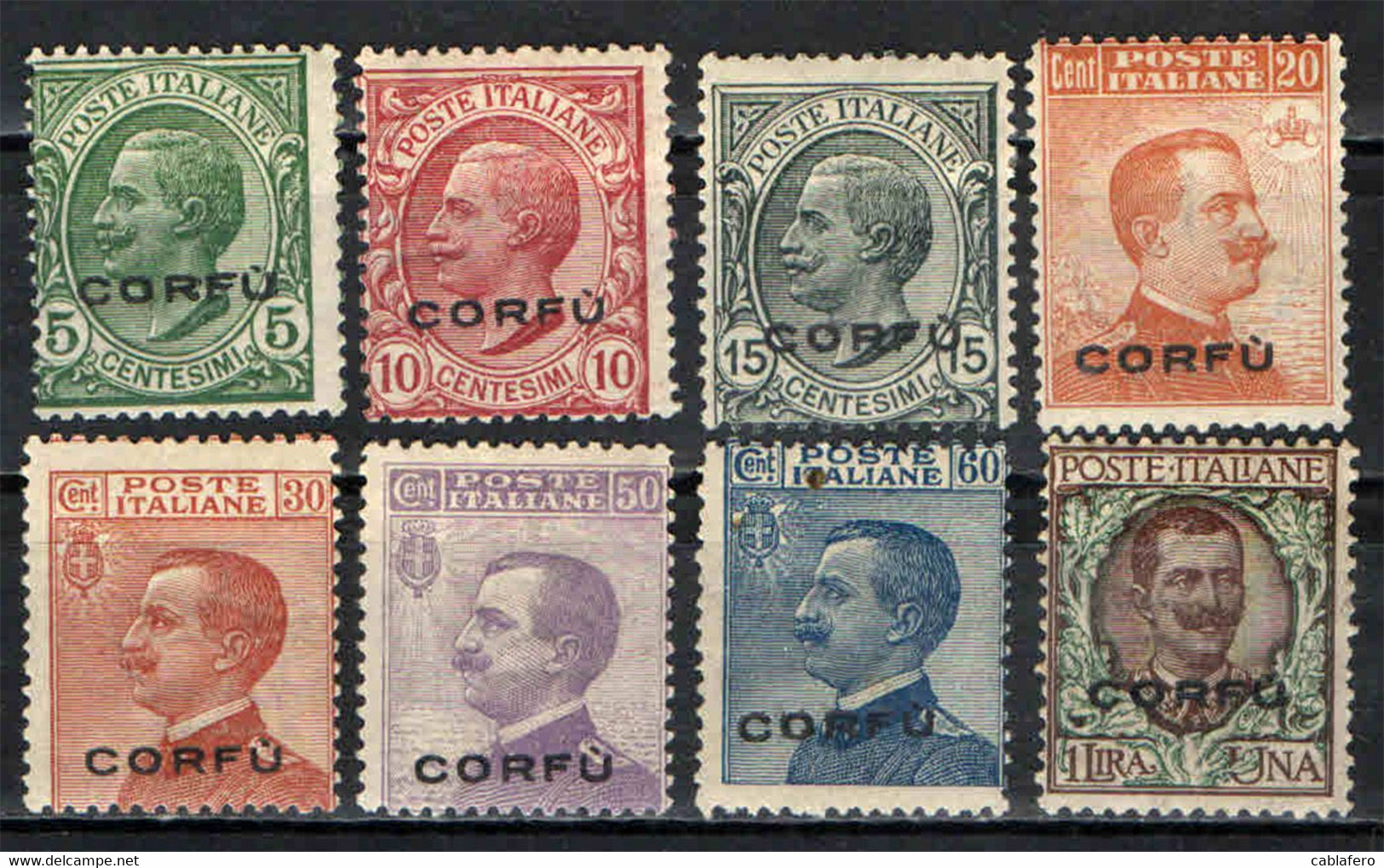 CORFU' - EFFIGIE DEL RE VITTORIO EMANUELE III CON SOVRASTAMPA - MH - Corfu