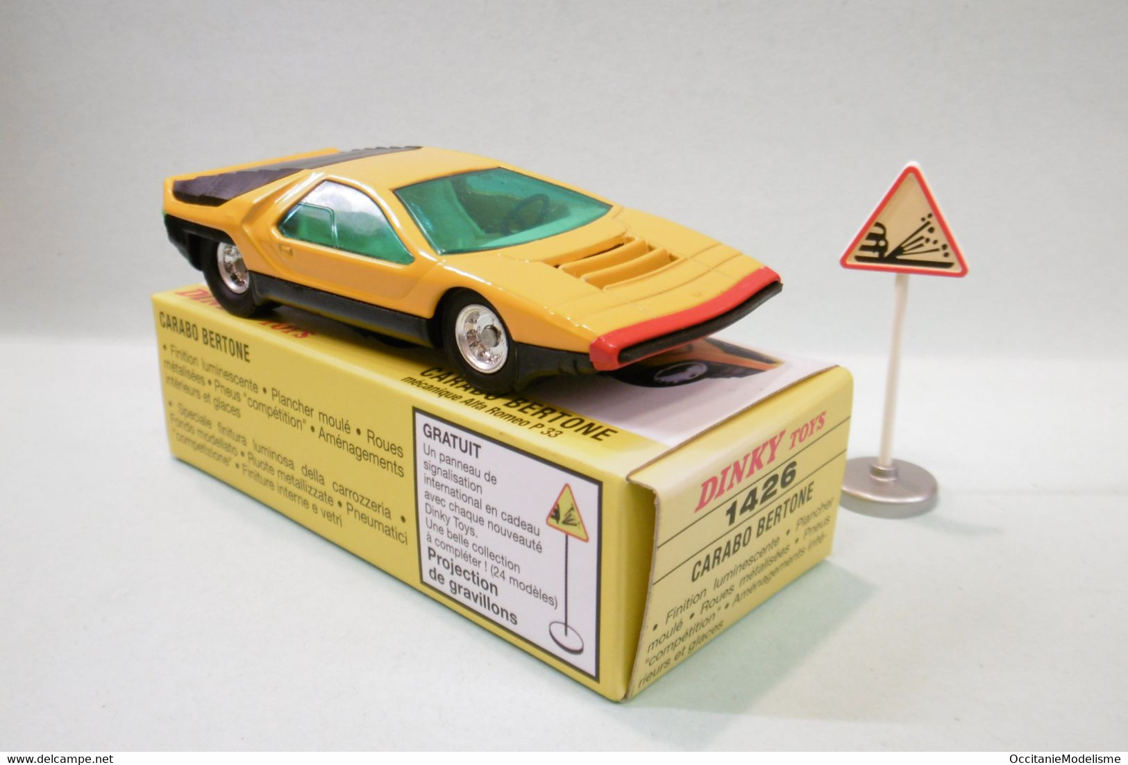 Dinky Toys / Atlas - CARABO BERTONE Alfa Roméo P33 Jaune Réf. 1426 Neuf NBO 1/43 - Dinky