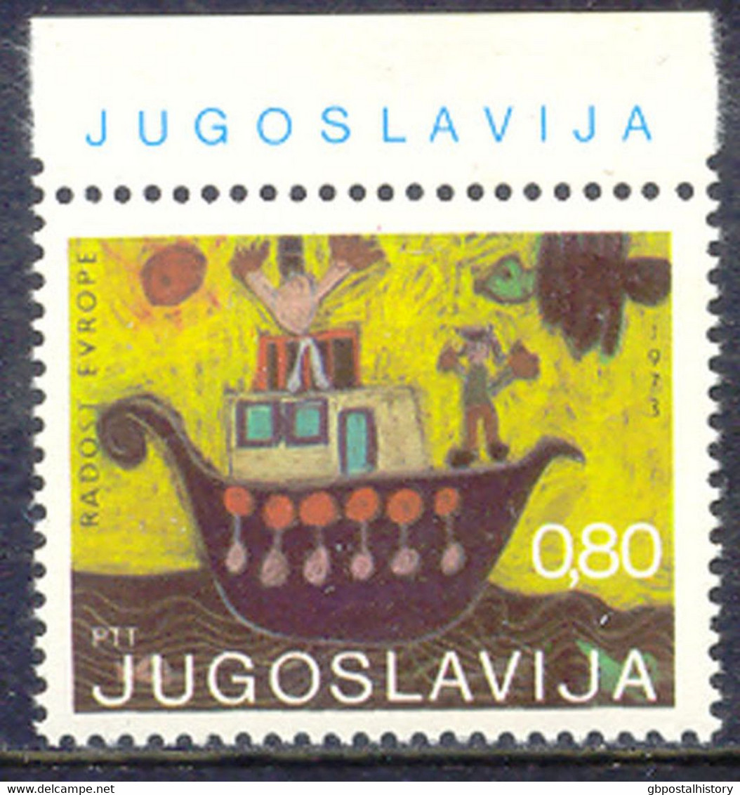 JUGOSLAWIEN 1973 Europäisches Kindertreffen "Freude Europas", Kinderzeichnung Postfrische ABART - Non Dentelés, épreuves & Variétés