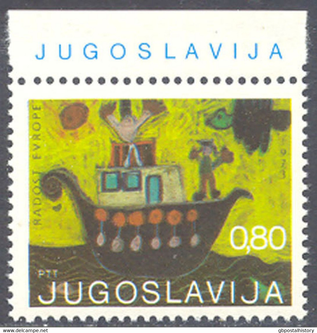 JUGOSLAWIEN 1973 Europäisches Kindertreffen "Freude Europas", Kinderzeichnung Postfrische ABART - Non Dentelés, épreuves & Variétés