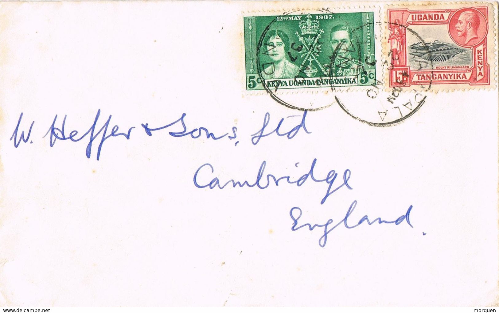 41433. Carta KAMPALA (Kenia Uganda Tanganika) 1937 To England - Uganda (...-1962)